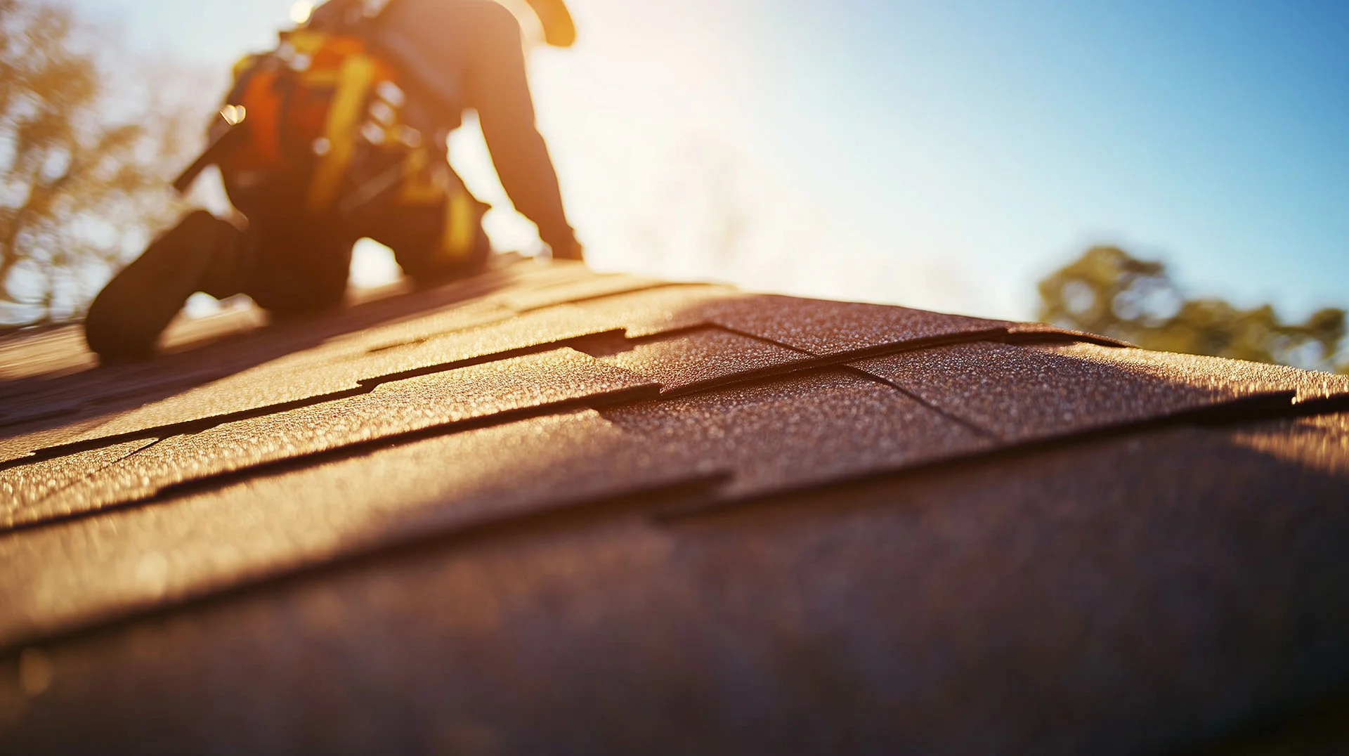A roofer checking the roof